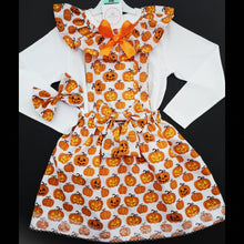 Load image into Gallery viewer, Halloween/Christmas/Valentines Prinny Square Dress 3 piece Outfit Newborn -5 years