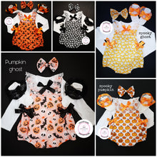 Load image into Gallery viewer, Girls Halloween Romper Outfit 0m-24 months