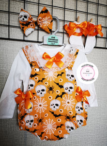 Girls Halloween Romper Outfit 0m-24 months