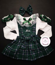 Load image into Gallery viewer, Green Tartan Personalised Dress Outfit 8-9 years