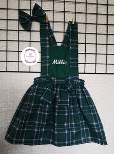 Green Tartan Personalised Dress Outfit 8-9 years