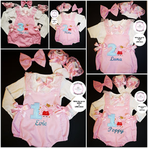 Peppa Birthday Romper Outfit 0m - 24 months
