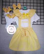 Load image into Gallery viewer, Gingham Pinafore Personalised Dress Outfit 0m - 10 years