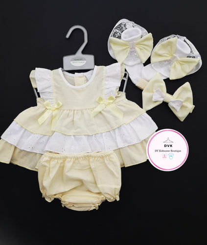 Lemon Layered Dress Outfit newborn-6 months READY TO POST