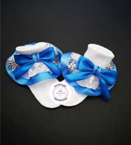 Frilly Lace Satin Bow Sock 0m - 13 years