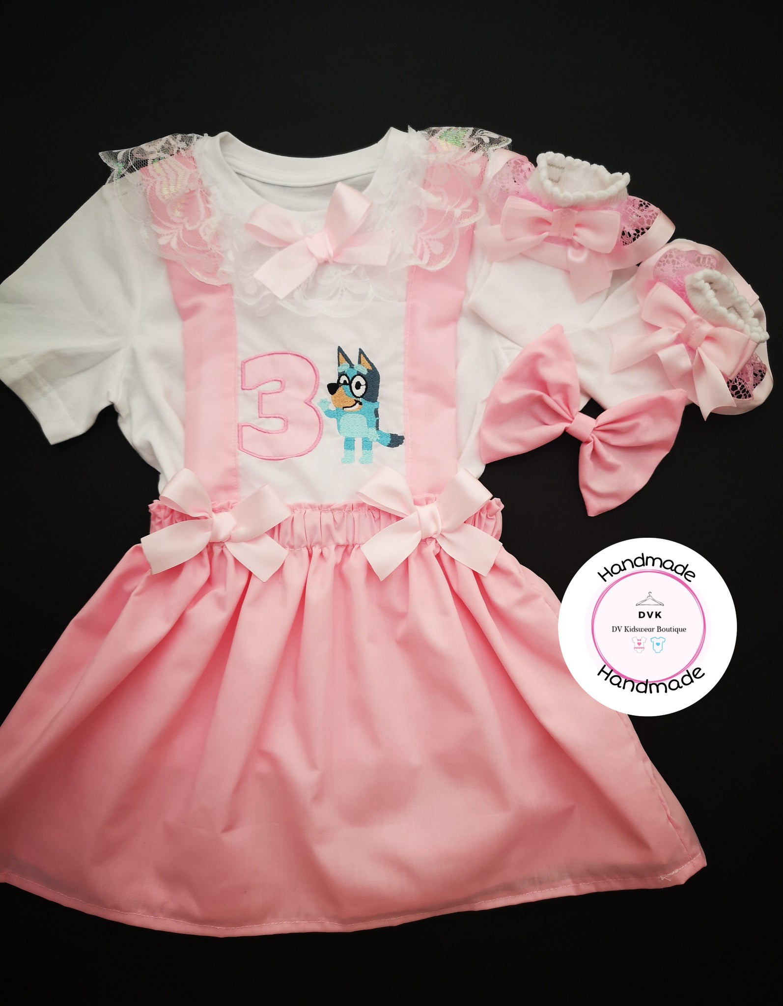 Bluey Dress Birthday Outfit 0m -5 years DVK Kidswear Boutique Bluey Dress Birthday Outfit 0m -5 years DVK Kidswear Boutique