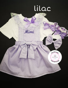 Dotty Pinafore Dress Personalised Outfit 0m -10 years