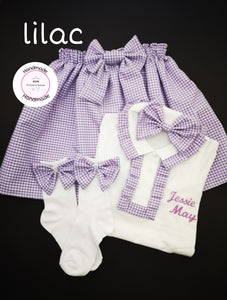 Gingham Personalised Skirts Uniform Outfit 2 years - 13 years