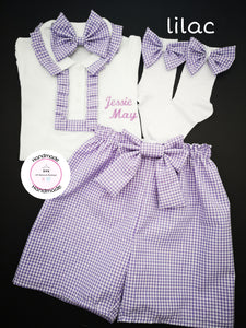 Gingham Personalised Short Uniform Outfit 2 years - 13 years