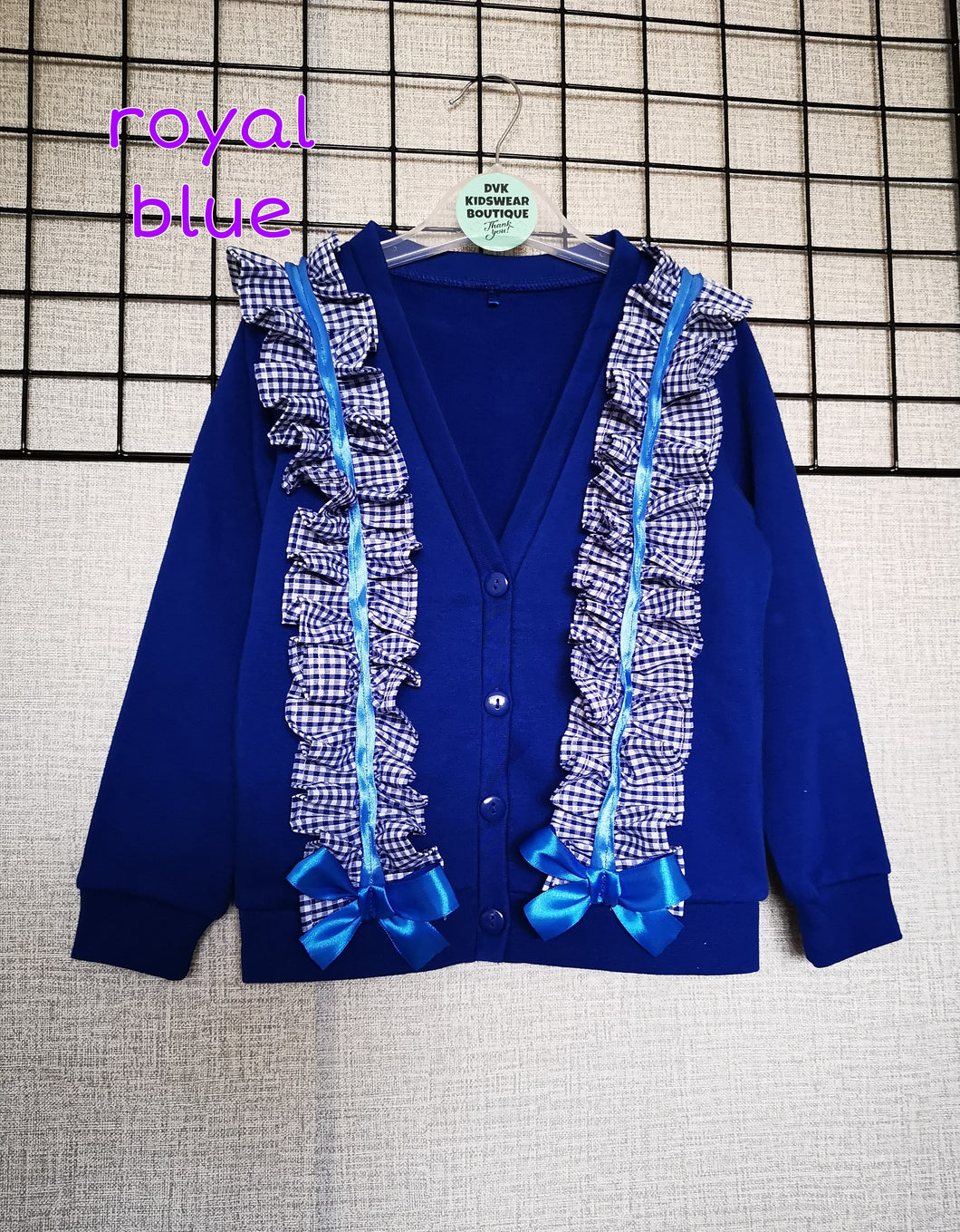 Gingham Jersey Cardigan