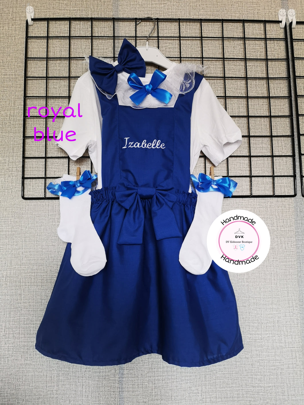 Plain Pinafore Personalised Dress Outfit 0m - 10 years