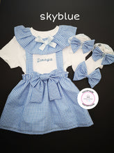 Load image into Gallery viewer, Gingham Pinafore Personalised Dress Outfit 0m - 10 years