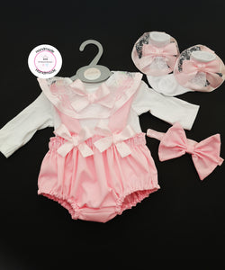 Plain Pinafore Bloomer Outfit Newborn -24 months