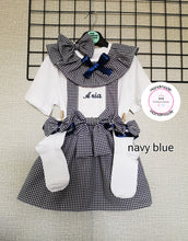 Load image into Gallery viewer, Gingham Pinafore Personalised Dress Outfit 0m - 10 years