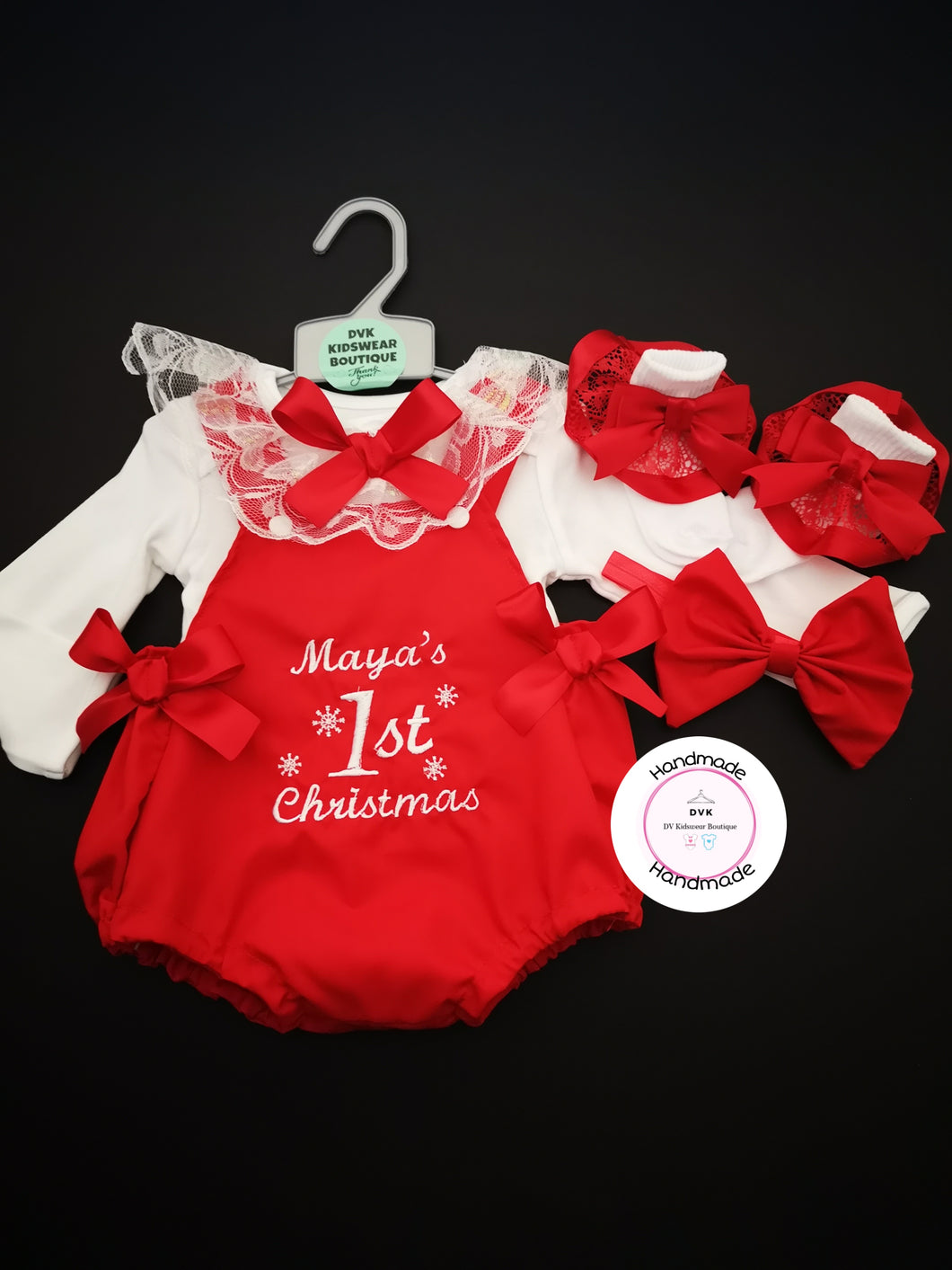 First Christmas Romper 4 piece Outfit 0m - 24 months