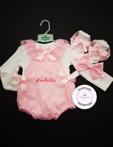 Plain Romper Outfit with Child Name 0m - 24 months