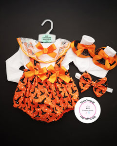 Halloween Pinafore Bloomer Outfit Newborn -24 months