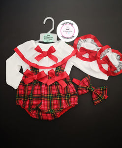 Christmas Pinafore Bloomer Outfit Newborn -24 months