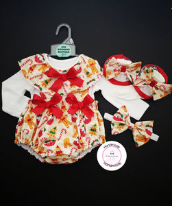 Christmas Pinafore Bloomer Outfit Newborn -24 months