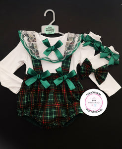 Christmas Pinafore Bloomer Outfit Newborn -24 months