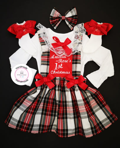 First Christmas Tartan Outfit 0M - 24 months