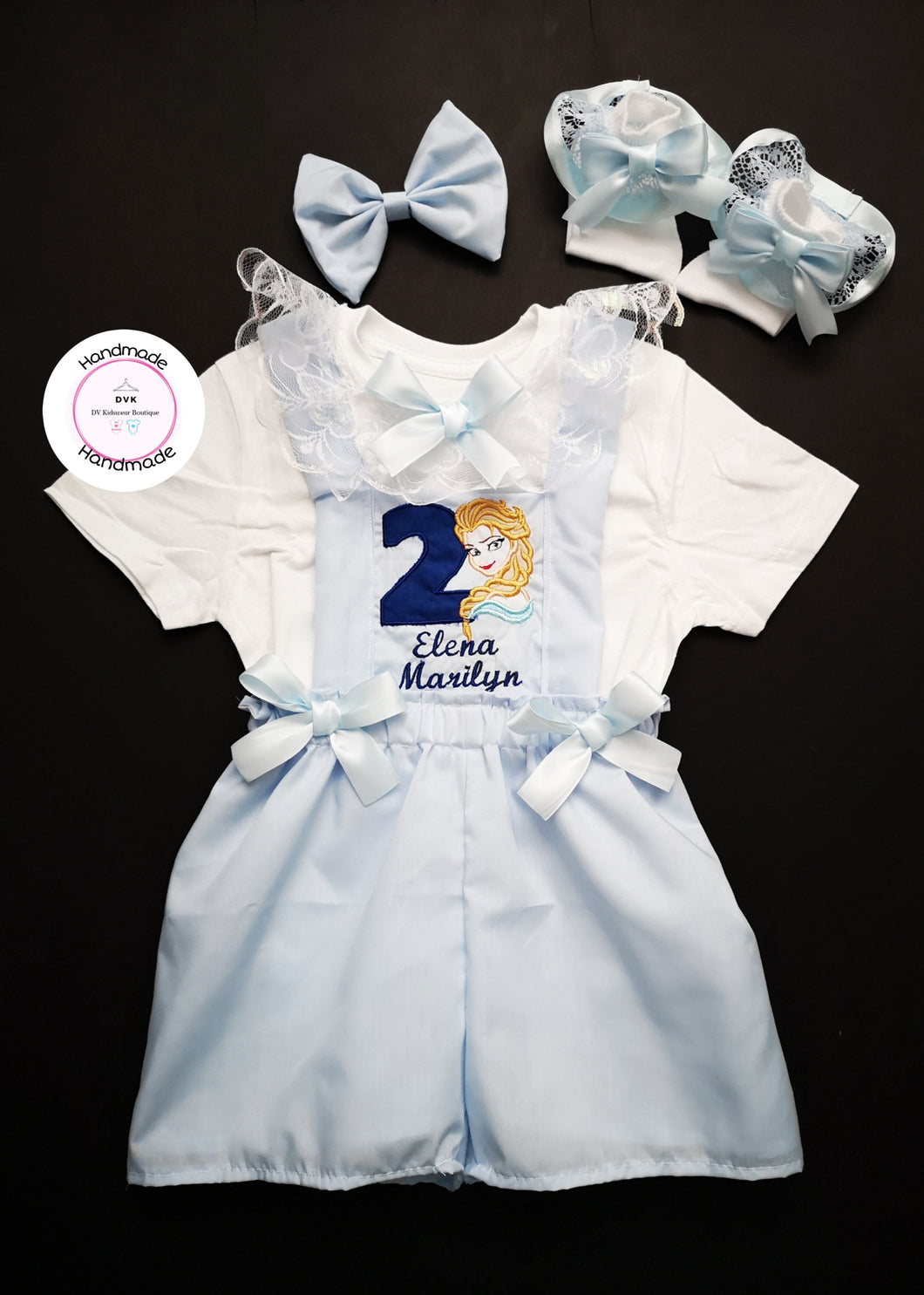 Elsa Inspired Playsuit Birthday Outfit 9m - 5 years