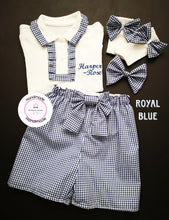 Load image into Gallery viewer, Gingham Personalised Short Uniform Outfit 2 years - 13 years