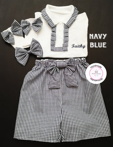 Gingham Personalised Short Uniform Outfit 2 years - 13 years