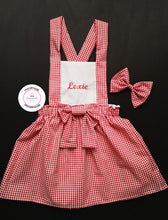 Load image into Gallery viewer, Gingham Pinafore Personalised Dress Outfit 0m - 10 years