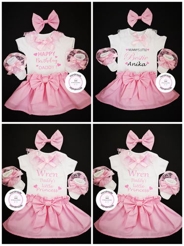 Personalised Skirt Whole Outfit 0M  -5 years ( Create your Own Text )