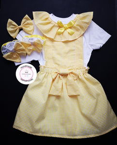 Gingham Pinafore Square Dress Whole Outfit 0m - 10 years