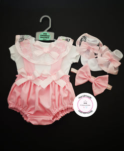 Plain Pinafore Bloomer Outfit Newborn -24 months