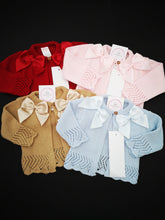 Load image into Gallery viewer, Baby Bow Cardigans 0m-24 months (READY TO POST)