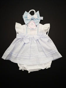 Baby Blue Stripe 3 piece Outfit 12-18 months SMALL FIT Ready to Post