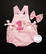 Load image into Gallery viewer, Flopsy Bunny Birthday Romper Outfit 0m - 24 months