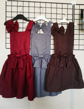 Load image into Gallery viewer, Plain Pinafore Dress and Hairbow 0m - 10 years