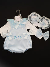 Load image into Gallery viewer, Plain Romper 4 piece Outfit with Child Name 0m - 24 months