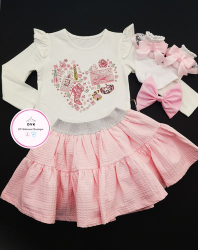 Neon Skirt 4 piece Outfit 1-3 years TRUE Size (READY TO POST)
