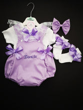 Load image into Gallery viewer, Plain Romper 4 piece Outfit with Child Name 0m - 24 months