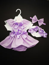 Load image into Gallery viewer, Plain Prinny Bloomer Dress 4 piece Outfit 0m-24 months