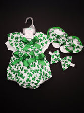 Load image into Gallery viewer, St. Patricks Day Shamrock 4 piece Outfit Newborn -24 months
