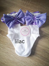 Load image into Gallery viewer, Gingham Lace Ankle Bow Sock 0m - 13 years
