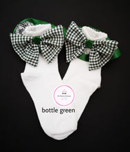 Load image into Gallery viewer, Gingham Lace Ankle Bow Sock 0m - 13 years