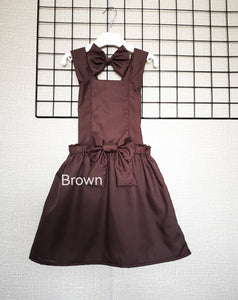 Plain Pinafore Dress and Hairbow 0m - 10 years
