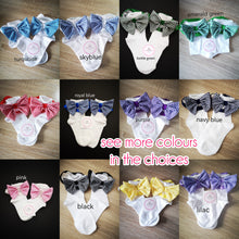 Load image into Gallery viewer, Gingham Lace Ankle Bow Sock 0m - 13 years