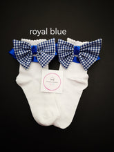Load image into Gallery viewer, Gingham Lace Ankle Bow Sock 0m - 13 years