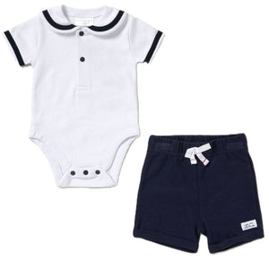 Baby Nautical Navy 2 piece Outfit 0m- 12 months Small sizing READY TO POST