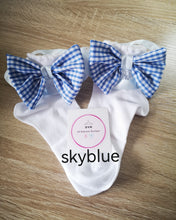 Load image into Gallery viewer, Gingham Lace Ankle Bow Sock 0m - 13 years