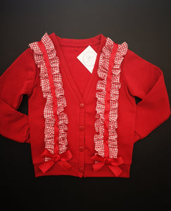 Gingham Jersey Cardigan