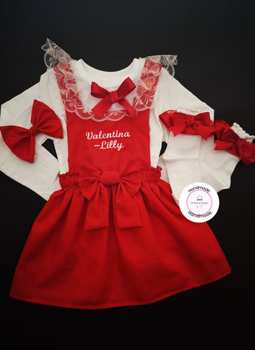 Plain Pinafore Personalised Dress Outfit 0m - 10 years